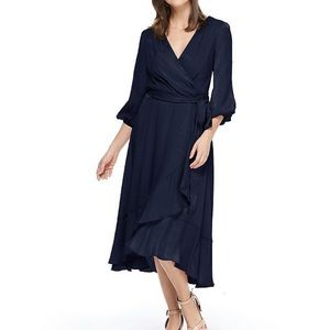 Gal Meets Glam navy wrap dress